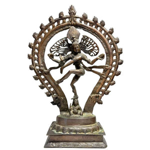Statue de Shiva Nataraja en bronze, début du XXe siècle – Inde – danse cosmique – lot 477