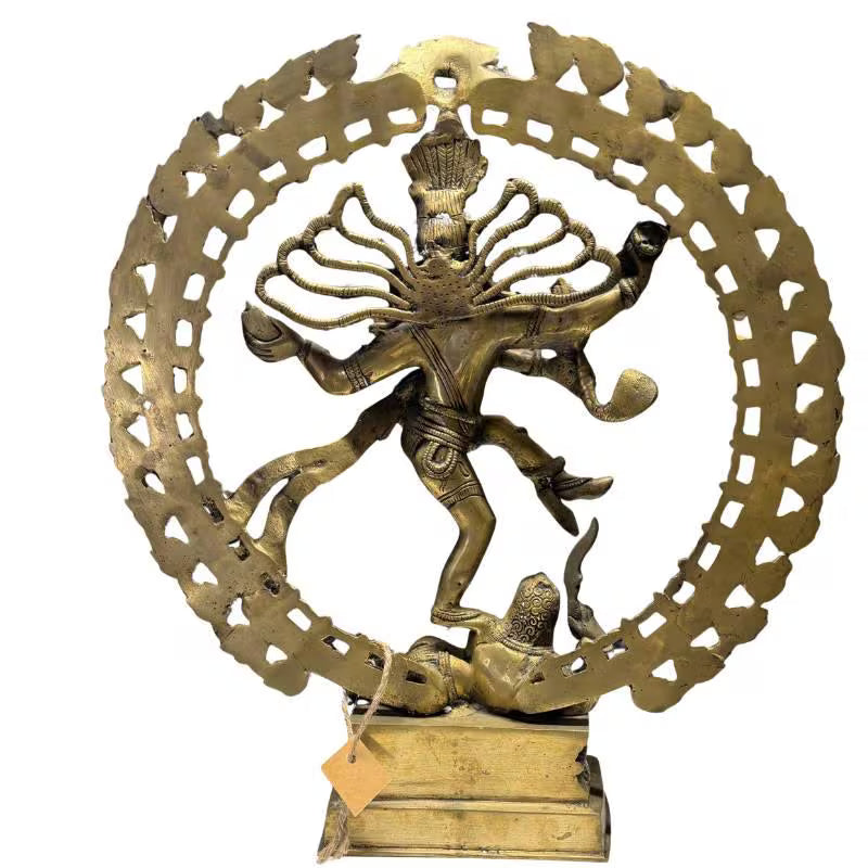 Shiva Nataraja bronze detail face Hindu deity India