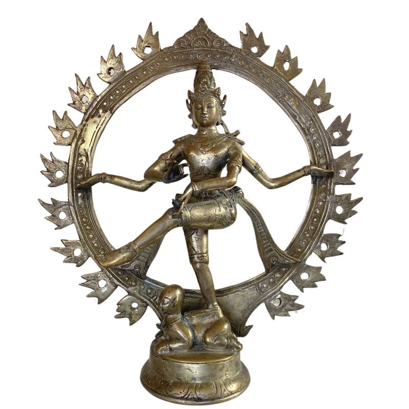 Rare statuette de Shiva Nataraja en bronze du Ladakh – style himalayen – 33,5 cm – 1,8 kg