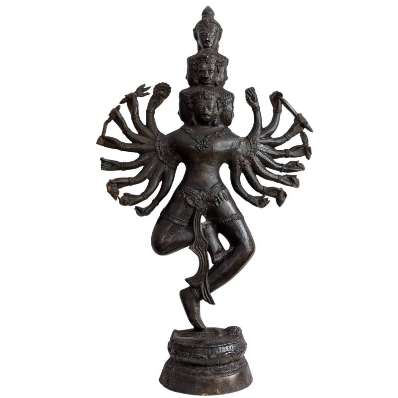 Shiva Nataraja – grande statue de danse en bronze de style thaï/khmer – lot 129