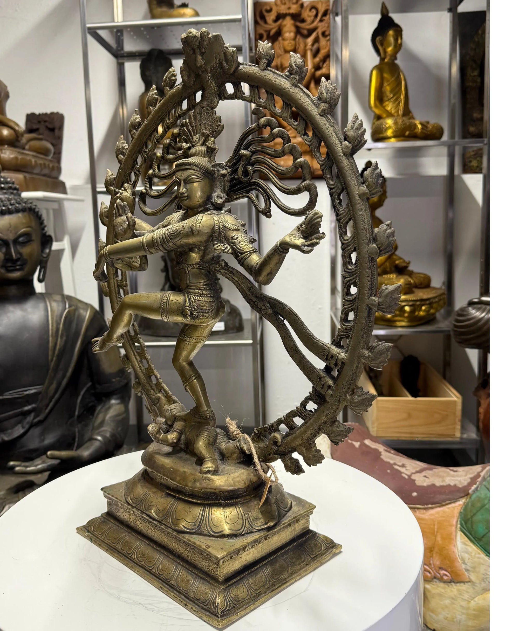 Detail of Shiva Nataraja bronze body India with natural wear