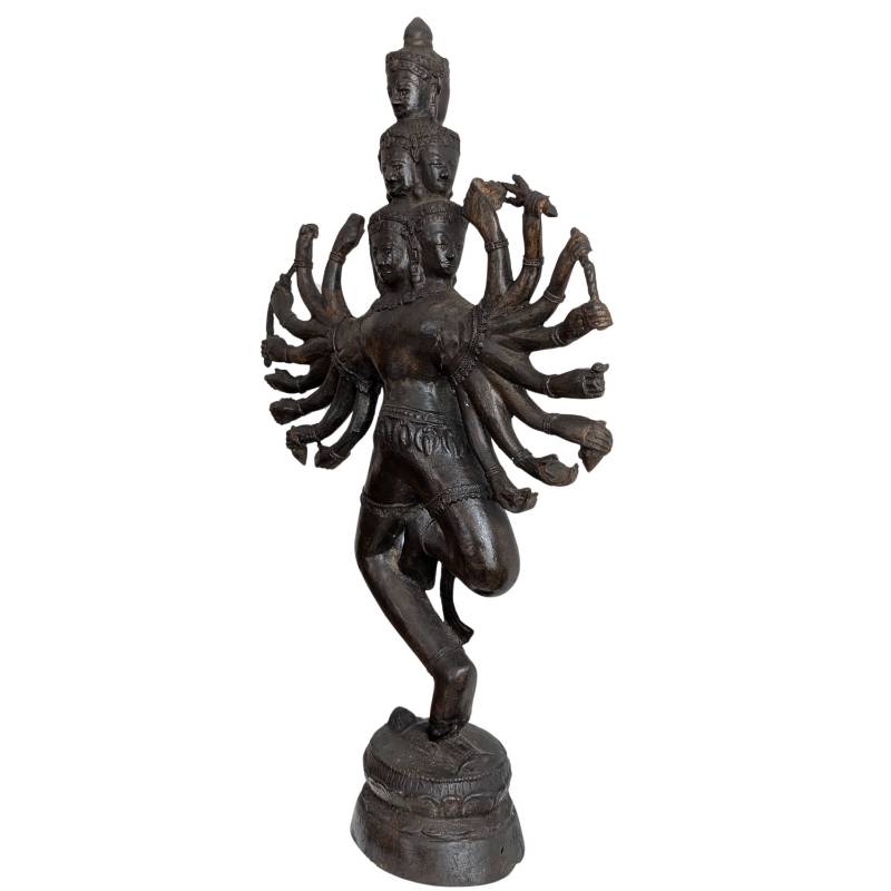 Shiva Nataraja with multiple arms, bronze statue Southeast Asia