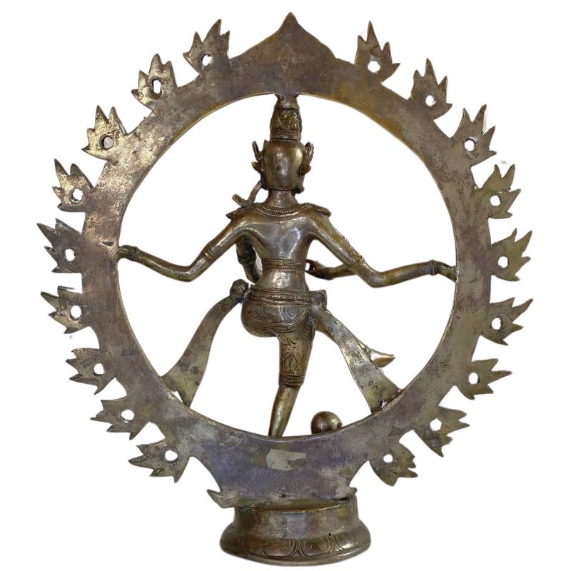 Detail of Shiva trampling the dwarf Apasmara in bronze.