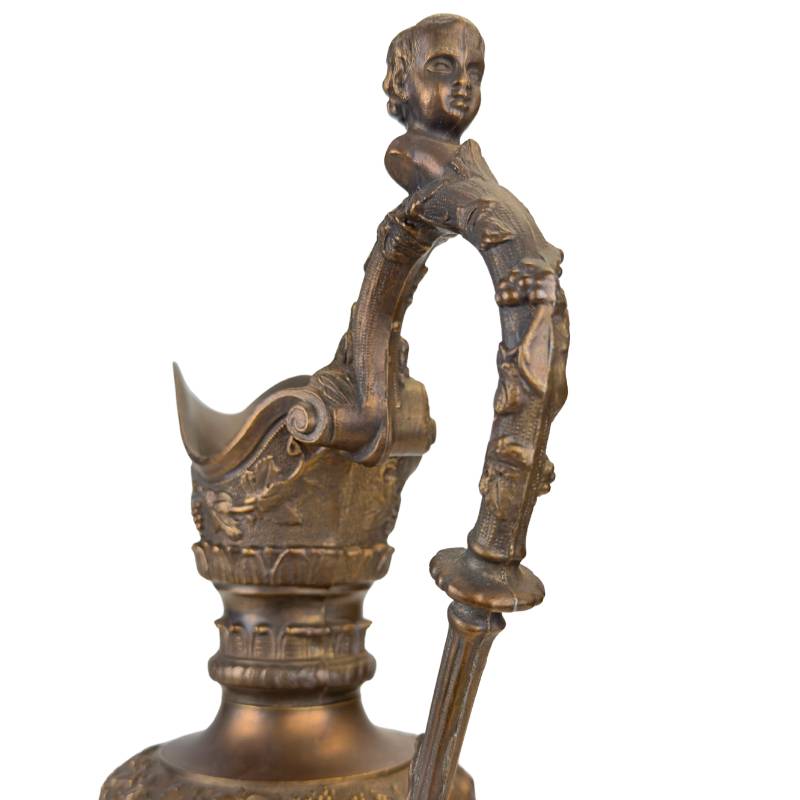 elegant bronze jug with putti decoration from Europe