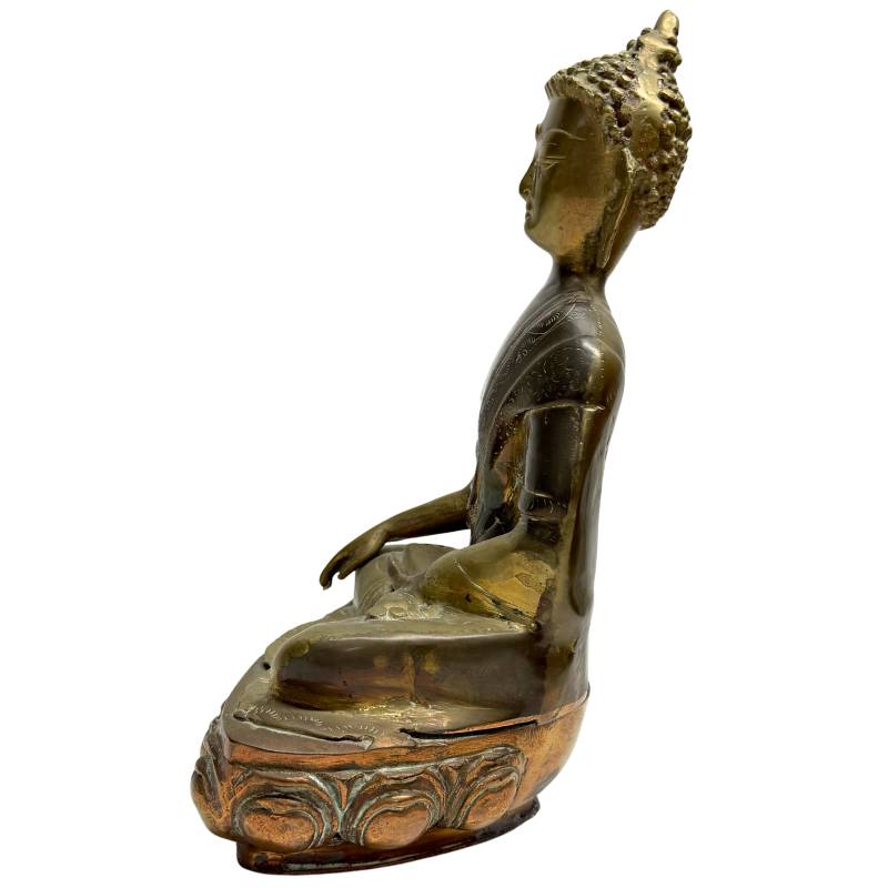 Sino Tibetan Buddha statue bronze bhumisparsha mudra lost wax technique
