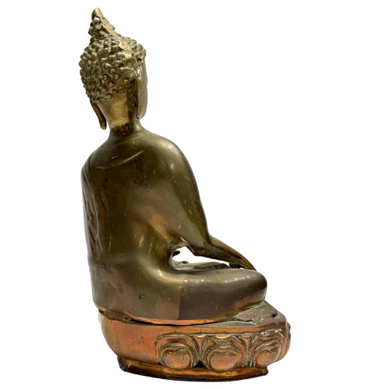 Sino-Tibetan bronze Buddha statue bhumisparsha mudra devotion and meditation