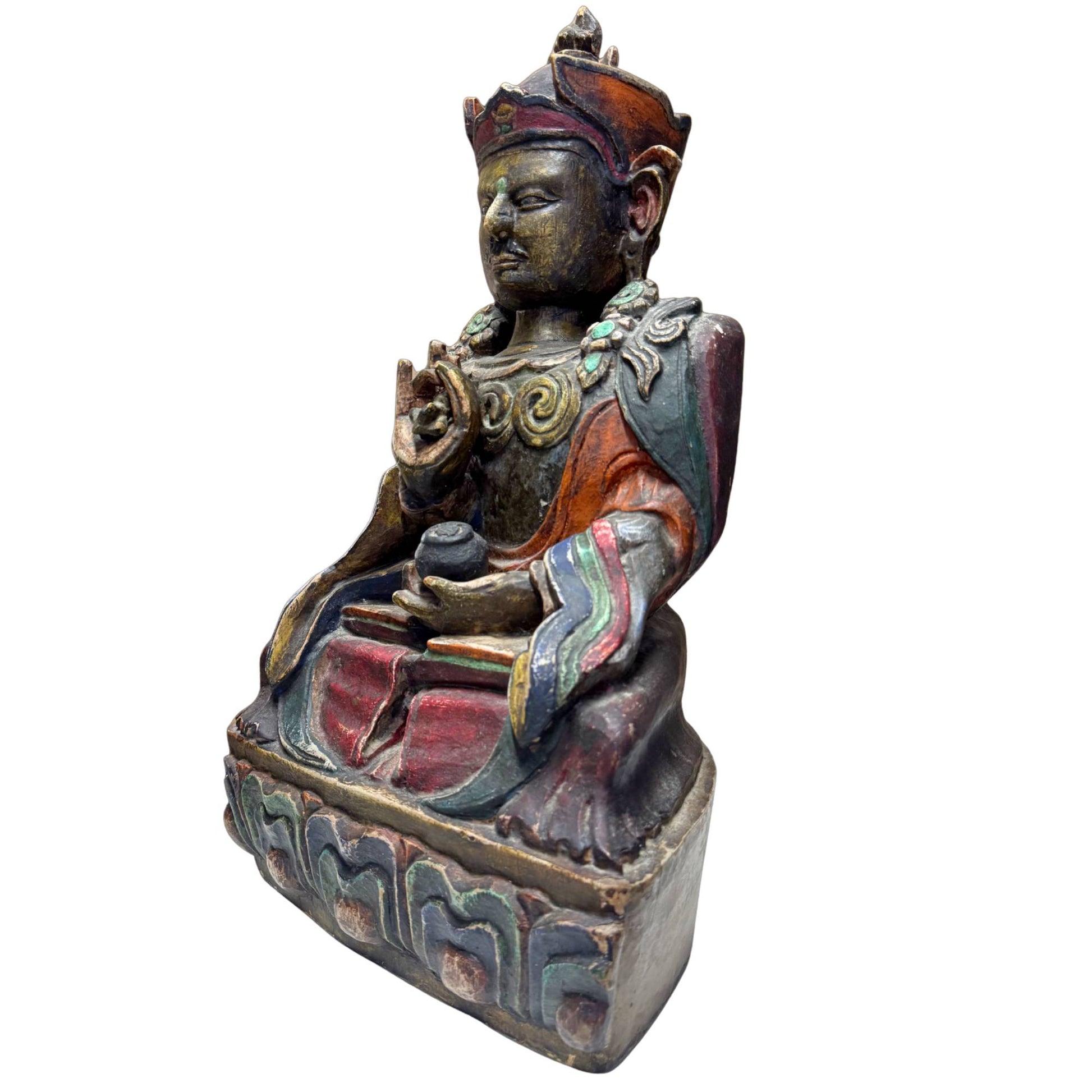 Sino-Tibetan wood carving Karma Pakshi investment grade