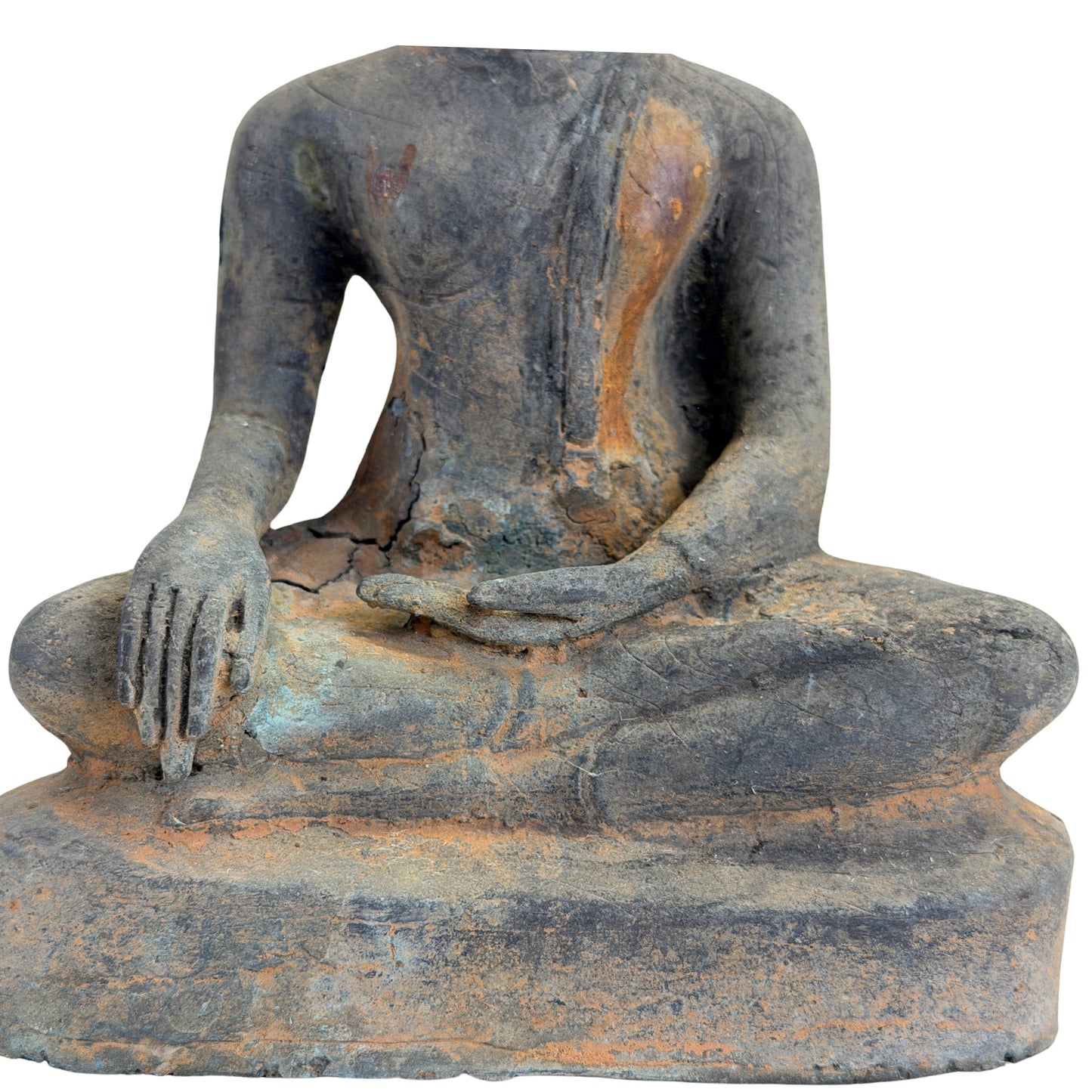 Bouddha d’Ayutthaya ancien en bronze doré, Thaïlande, XVIIe–début XVIIIe siècle, SKU 740 – vue 3