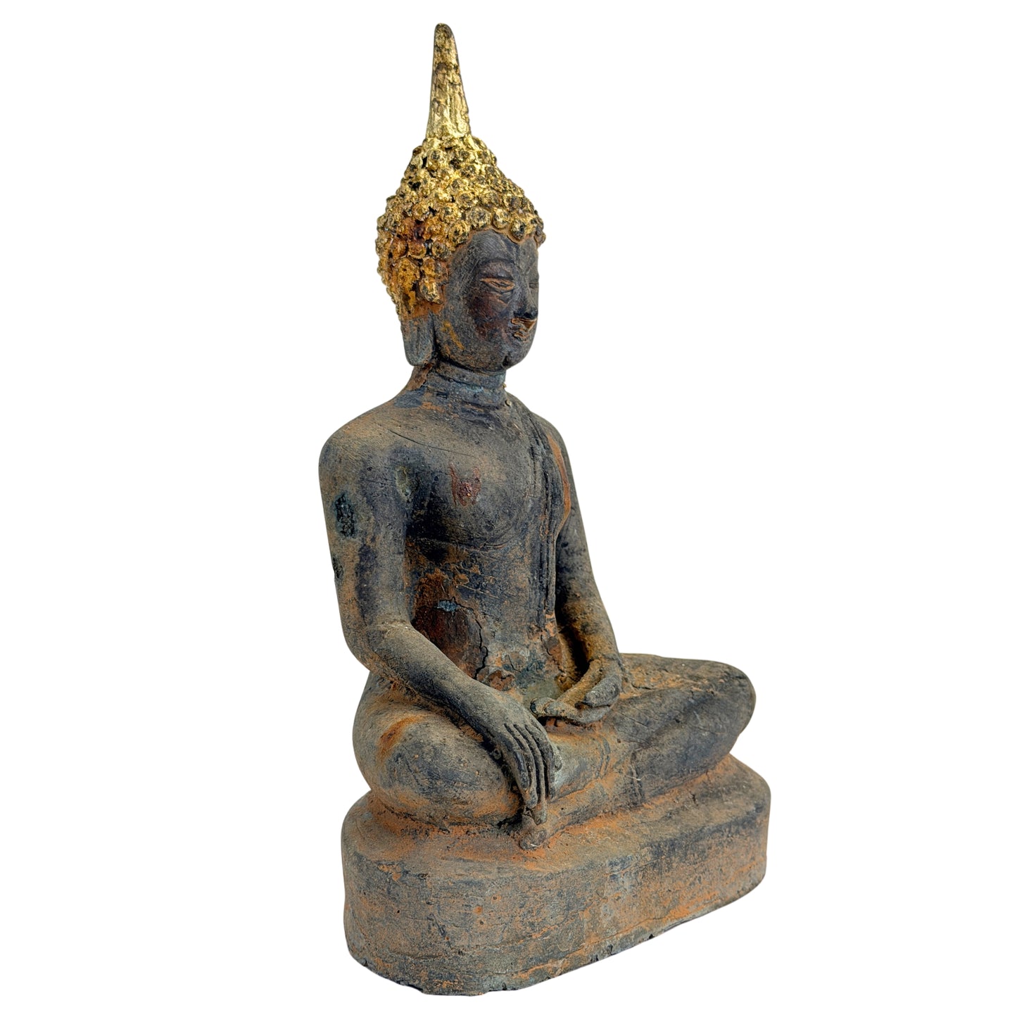 Bouddha d’Ayutthaya ancien en bronze doré, Thaïlande, XVIIe–début XVIIIe siècle, SKU 740 – vue 4
