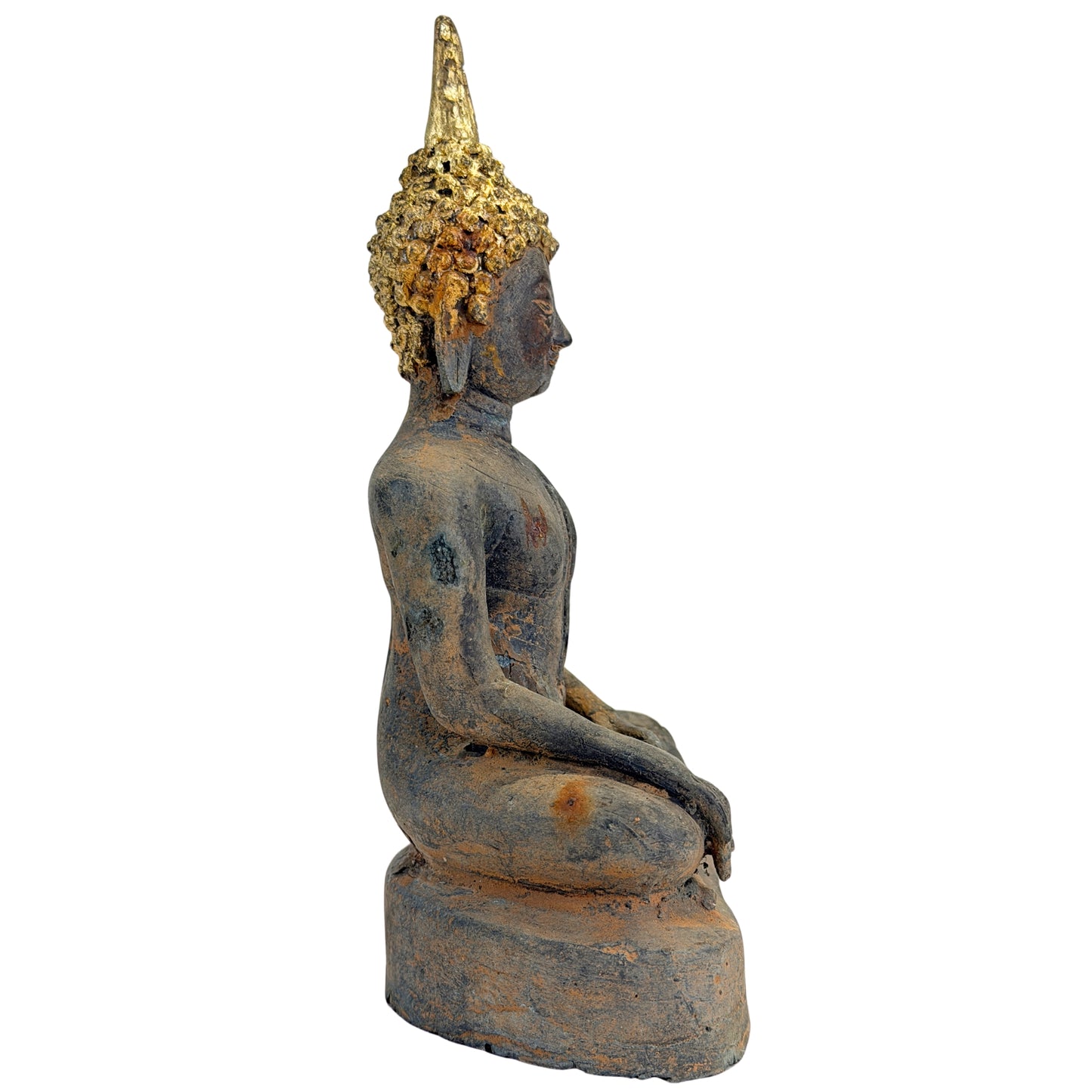 Bouddha d’Ayutthaya ancien en bronze doré, Thaïlande, XVIIe–début XVIIIe siècle, SKU 740 – vue 7