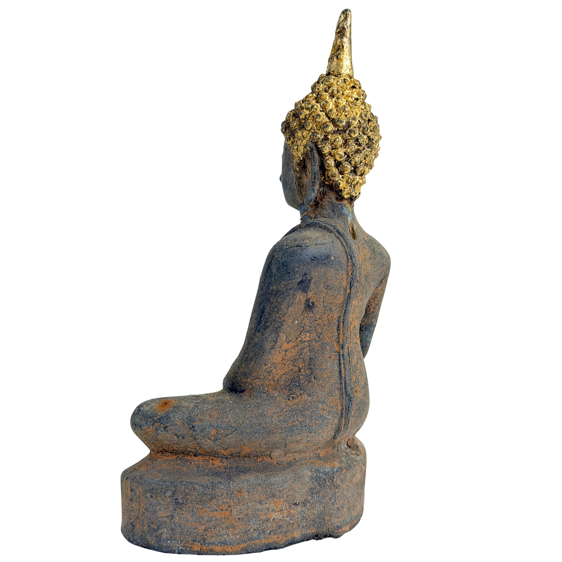 Bouddha d’Ayutthaya ancien en bronze doré, Thaïlande, XVIIe–début XVIIIe siècle, SKU 740 – vue 11