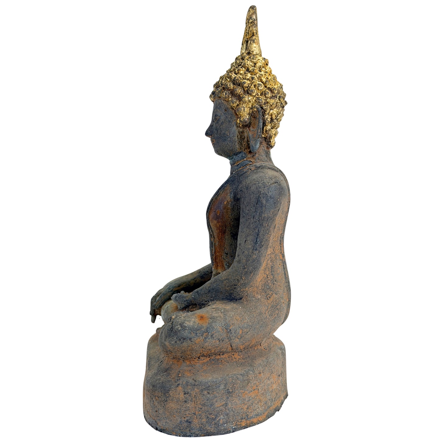 Bouddha d’Ayutthaya ancien en bronze doré, Thaïlande, XVIIe–début XVIIIe siècle, SKU 740 – vue 12