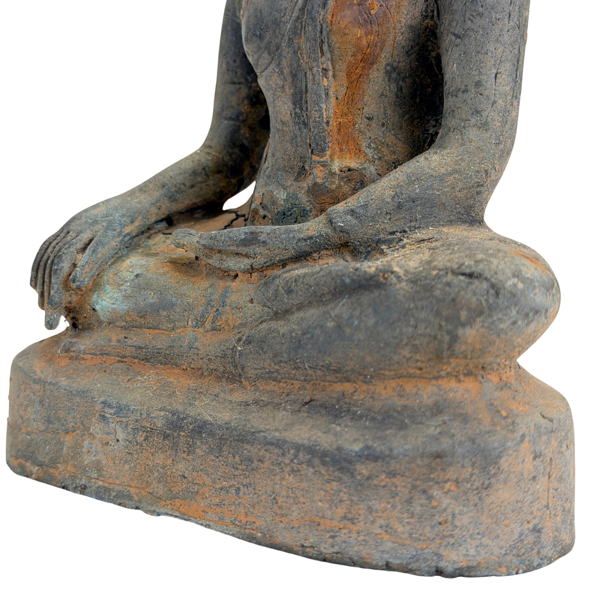 Bouddha d’Ayutthaya ancien en bronze doré, Thaïlande, XVIIe–début XVIIIe siècle, SKU 740 – vue 16