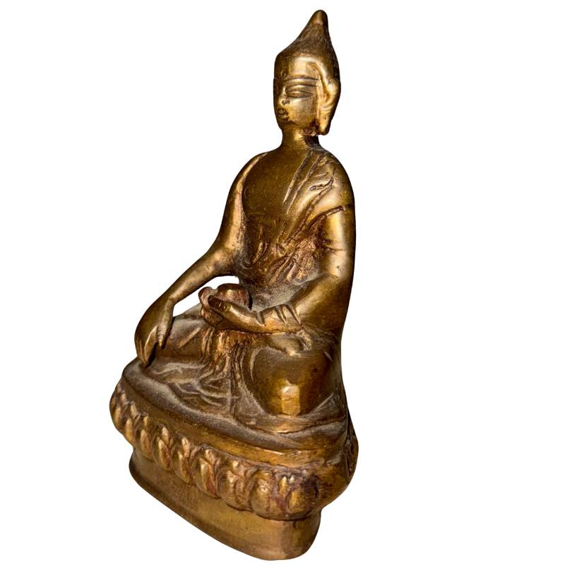 Spiritual altarpiece from Little Tibet made of patinated bronze