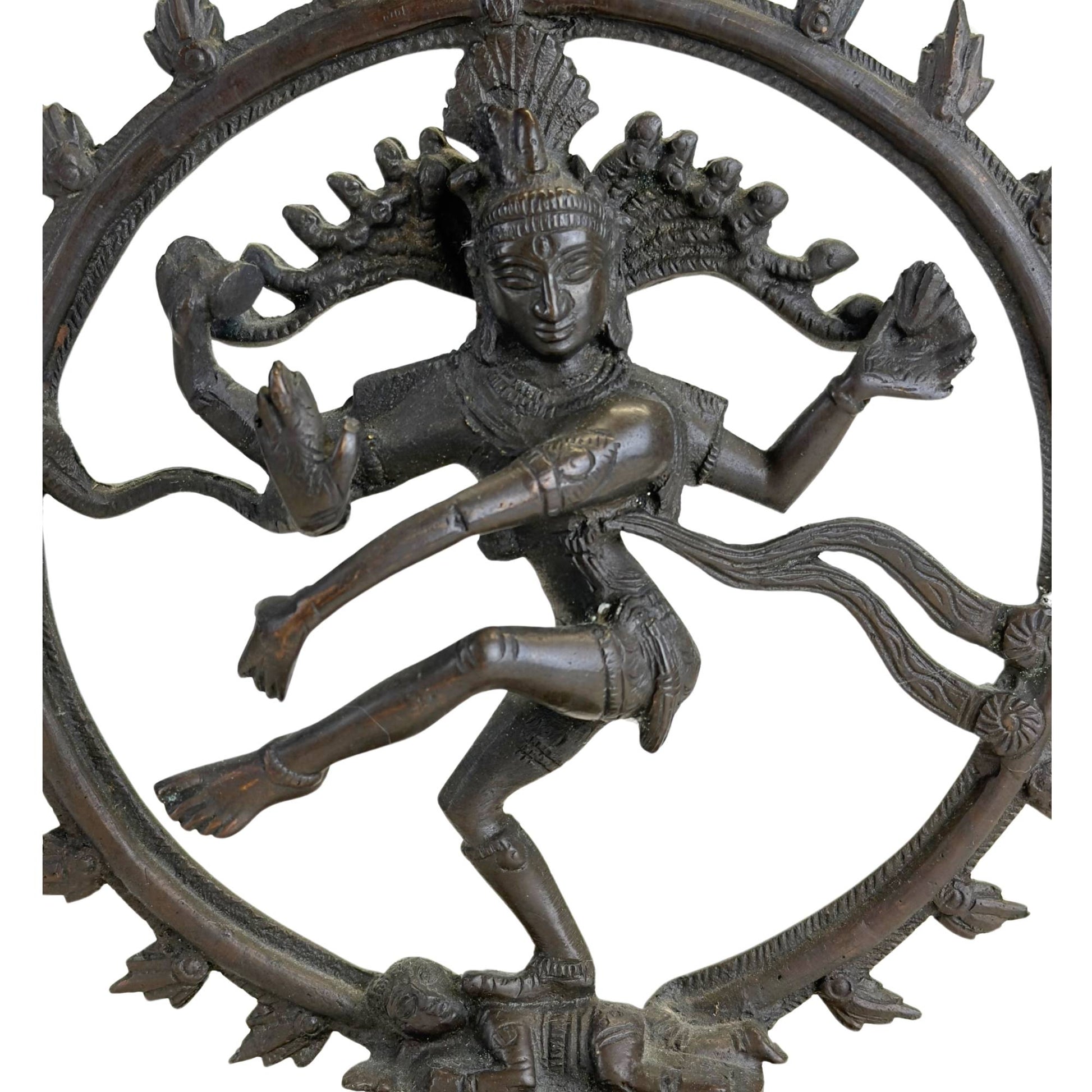 Spiritual Hindu bronze art object from India for meditation, yoga room, or altar