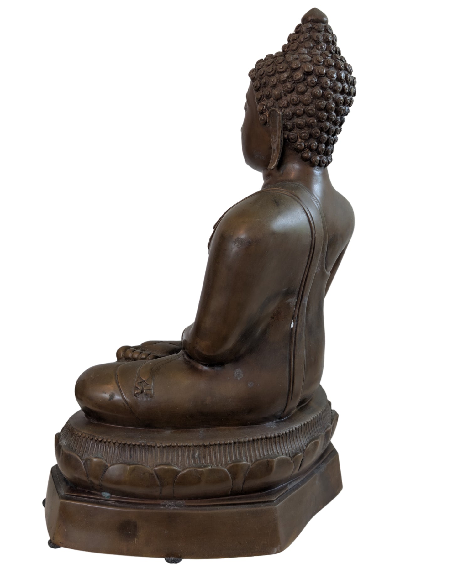 Imposing spiritual artwork, 49 cm high, of Thai metal art.