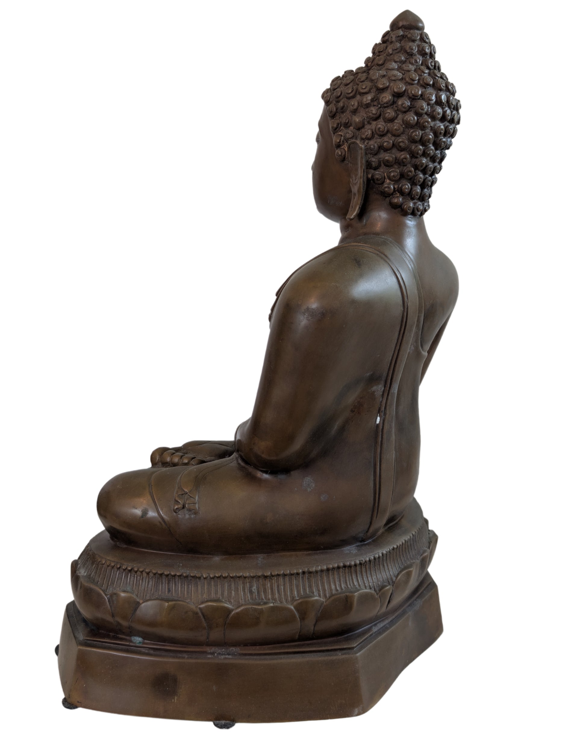 Imposing spiritual artwork, 49 cm high, of Thai metal art.