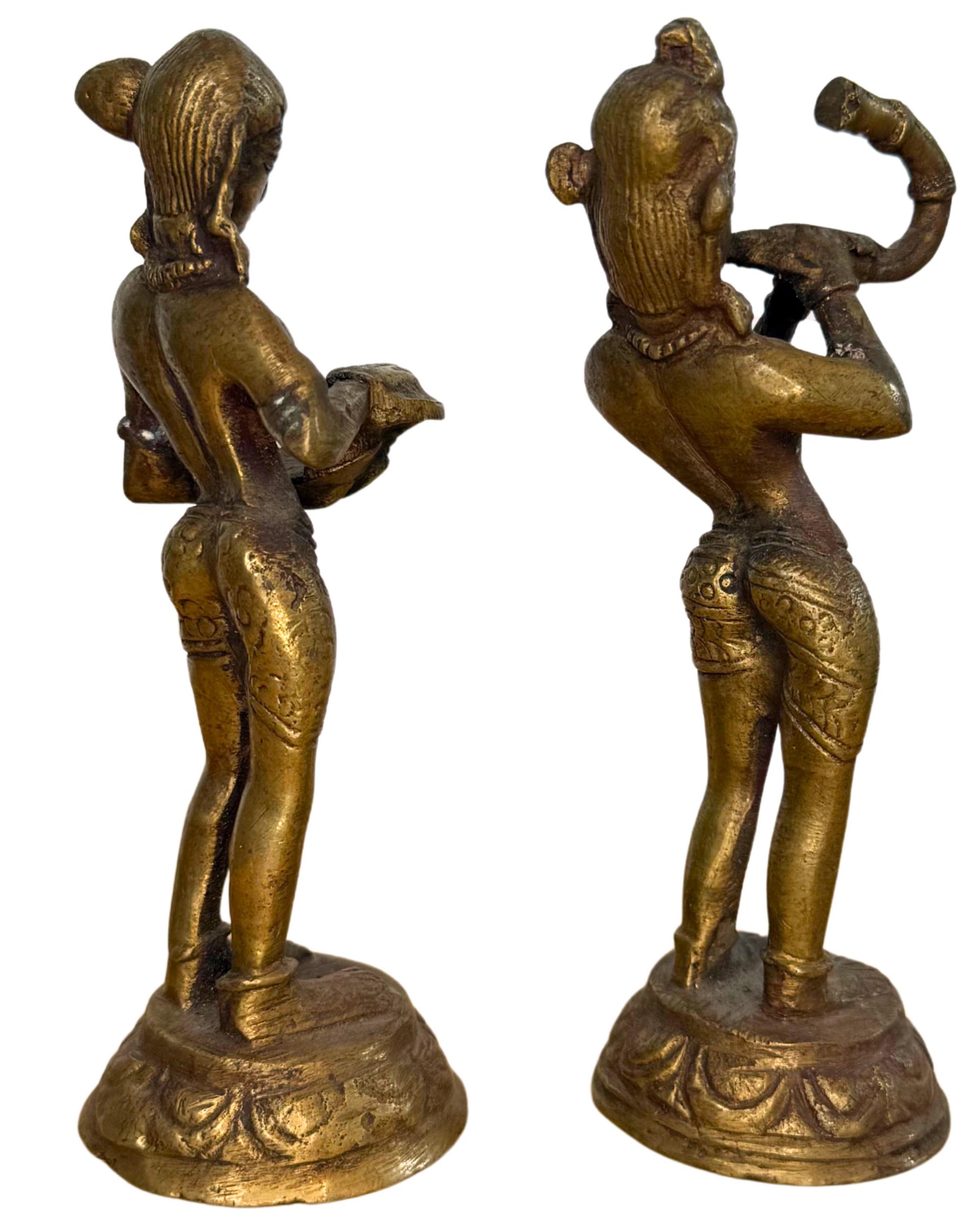Spiritual bronze figurines Hindu altar set with gilding