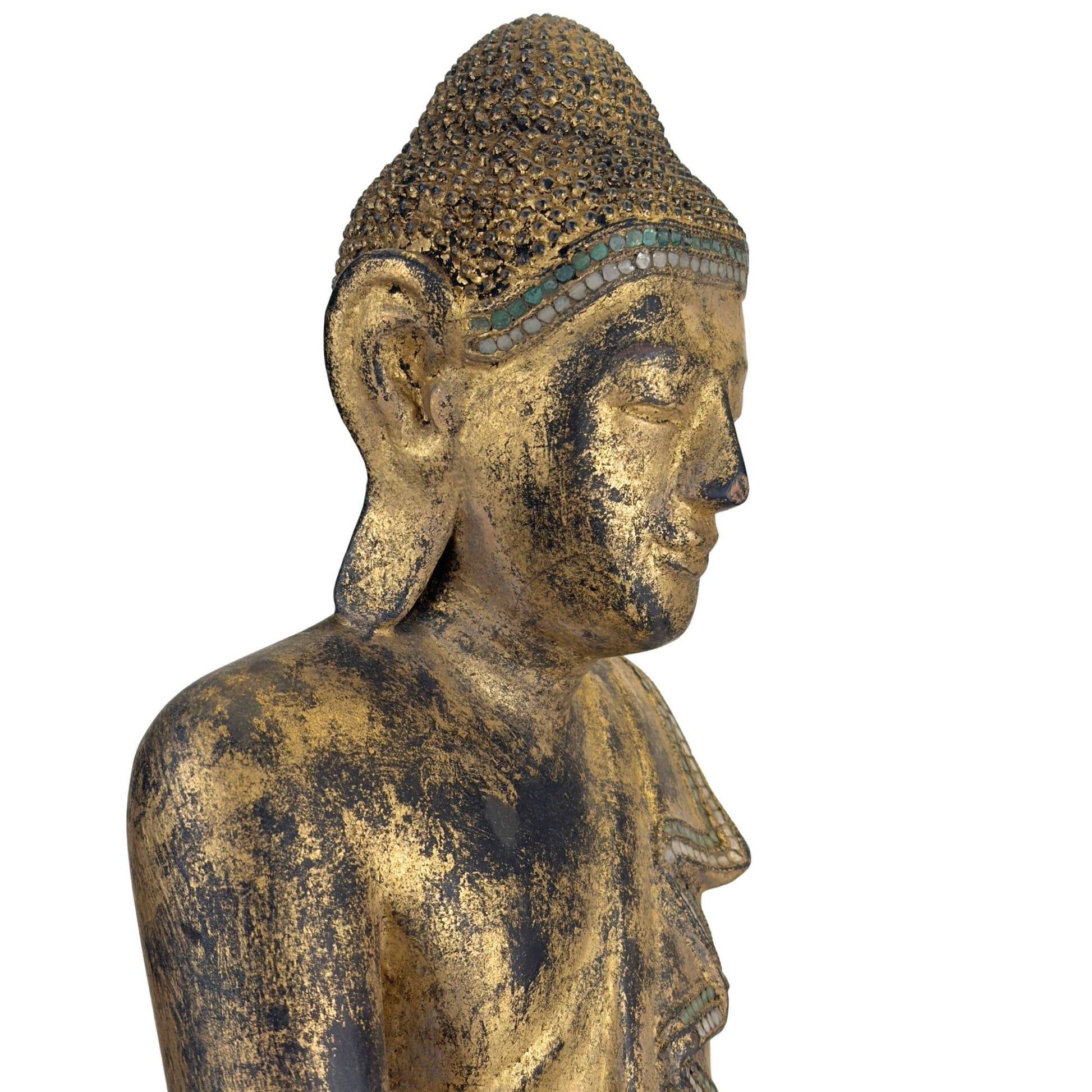 Spiritual wooden Buddha from Myanmar for altar or interior