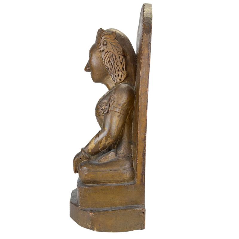 Sri Devi niche statue made of wood in decorative temple style