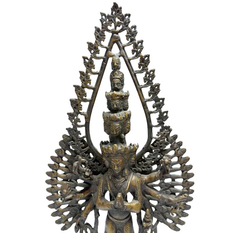 Standing bronze Avalokiteshvara with a thousand arms