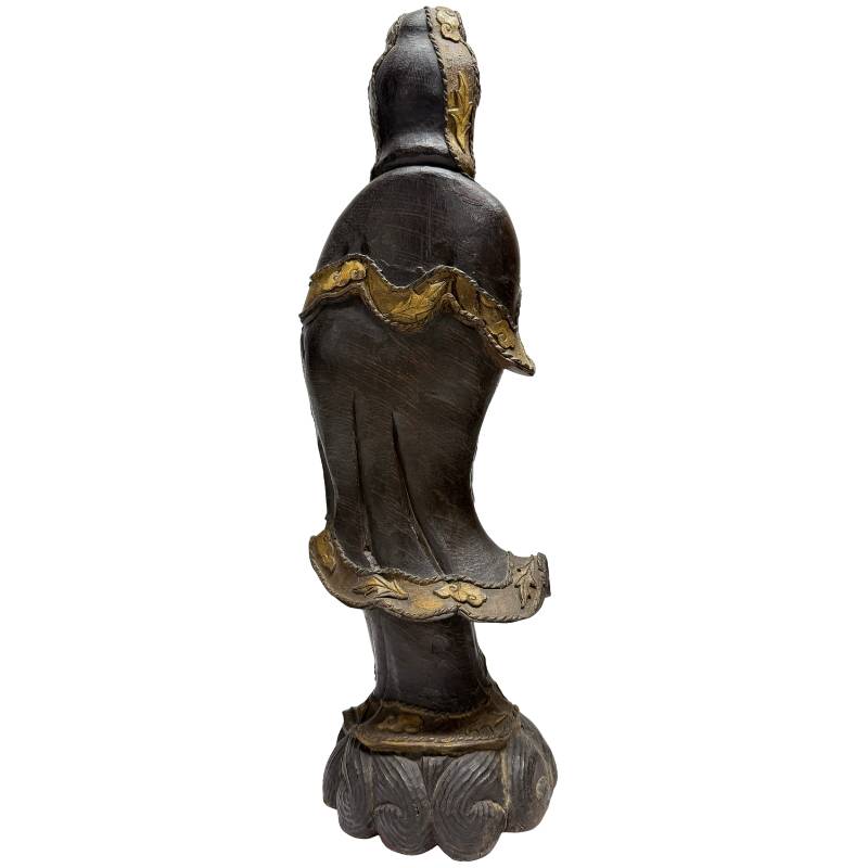 Guanyin Avalokiteshvara wooden statue antique Chinese Buddhist devotional statue
