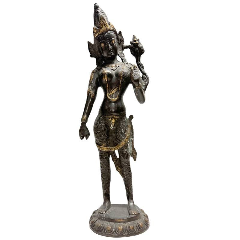 Standing Tara statue bronze Himalayan slender form
