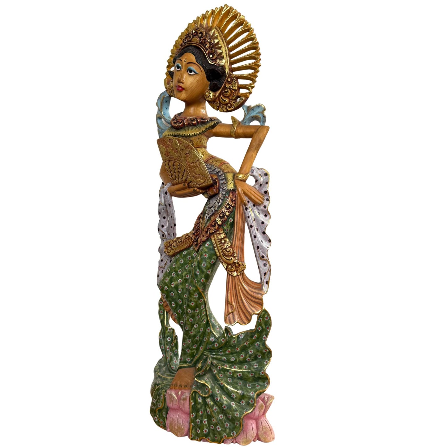 The impressive 71 cm Legong dancer as a central statement piece for a sophisticated interior.