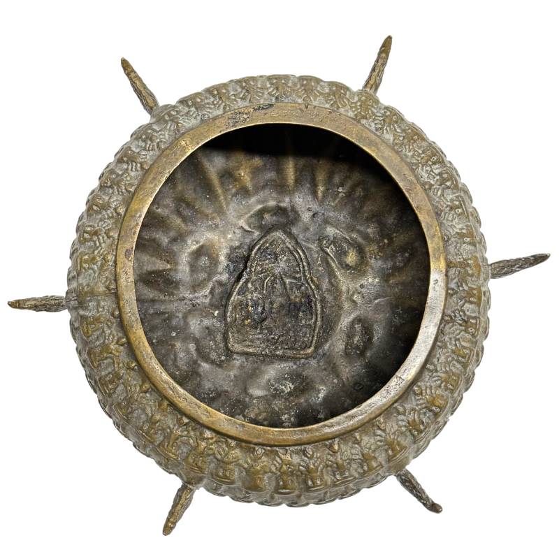 Stupa-shaped top of an antique Thai bronze reliquary
