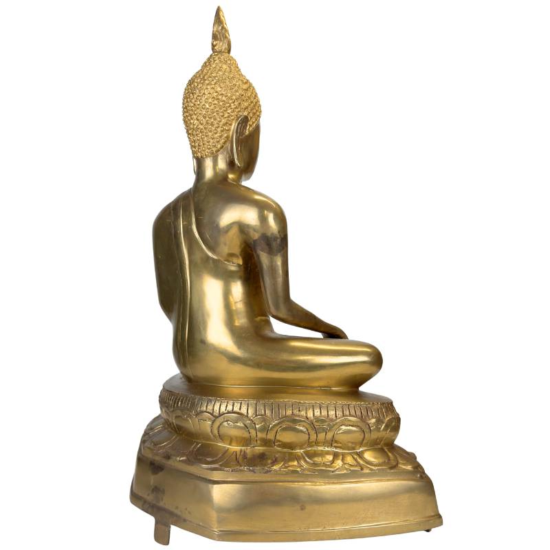 Sukhothai Revival-style Buddha with characteristic flame ushnisha and facial features.