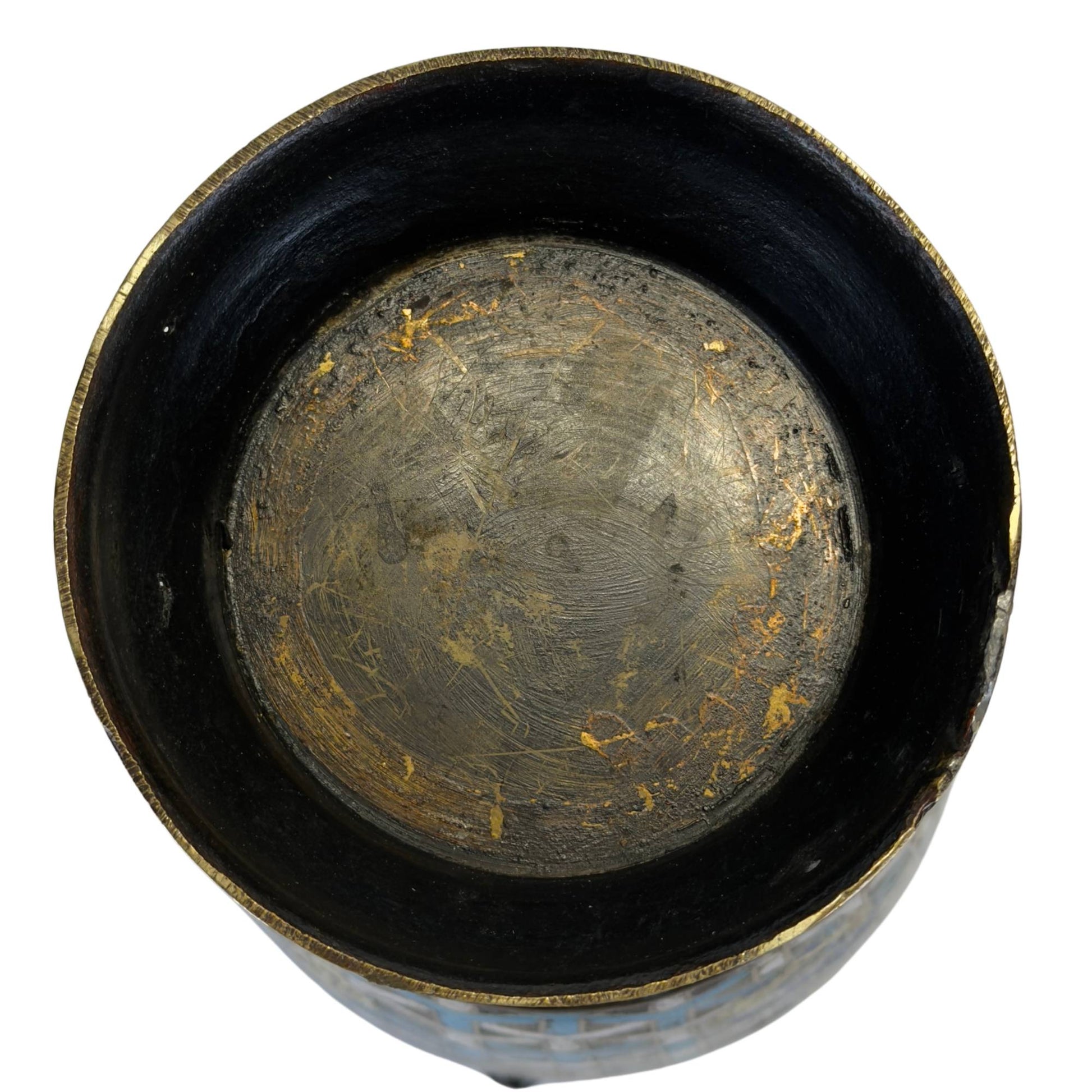 Stylized Taotie mask on the shoulder of the Japanese vase.