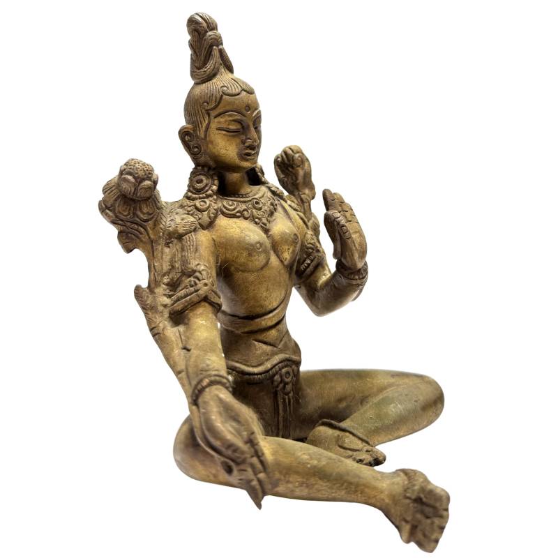 Tara statue bronze India lotus Buddhist sculpture