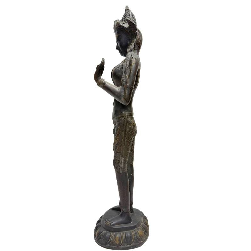 Tara as a Buddhist bodhisattva of compassion and protection, executed in bronze
