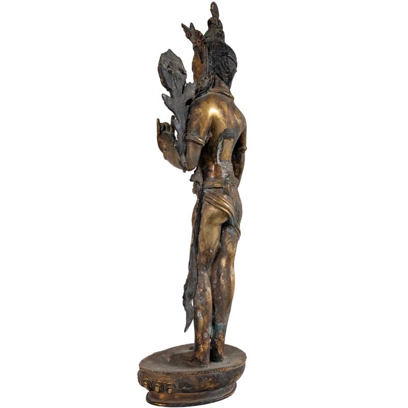 Tara bronze fire-gilded Nepal antique spiritual artwork with utpala lotus varada mudra