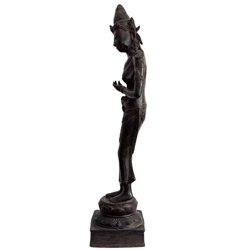 Tara statue in bronze according to Khmer tradition, 20th century