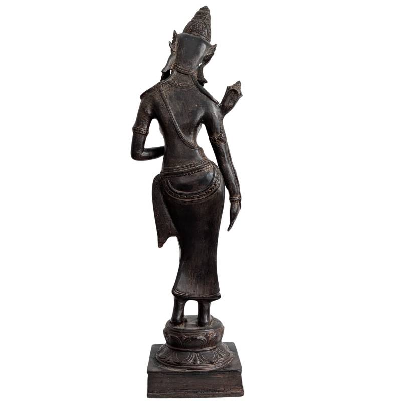 Standing Tara bodhisattva in bronze, Khmer Revival style