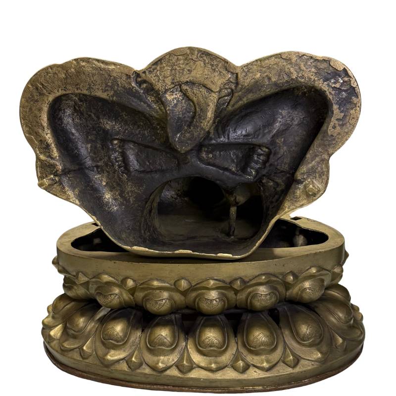 Authentic bronze temple Buddha statue from the Himalayan region