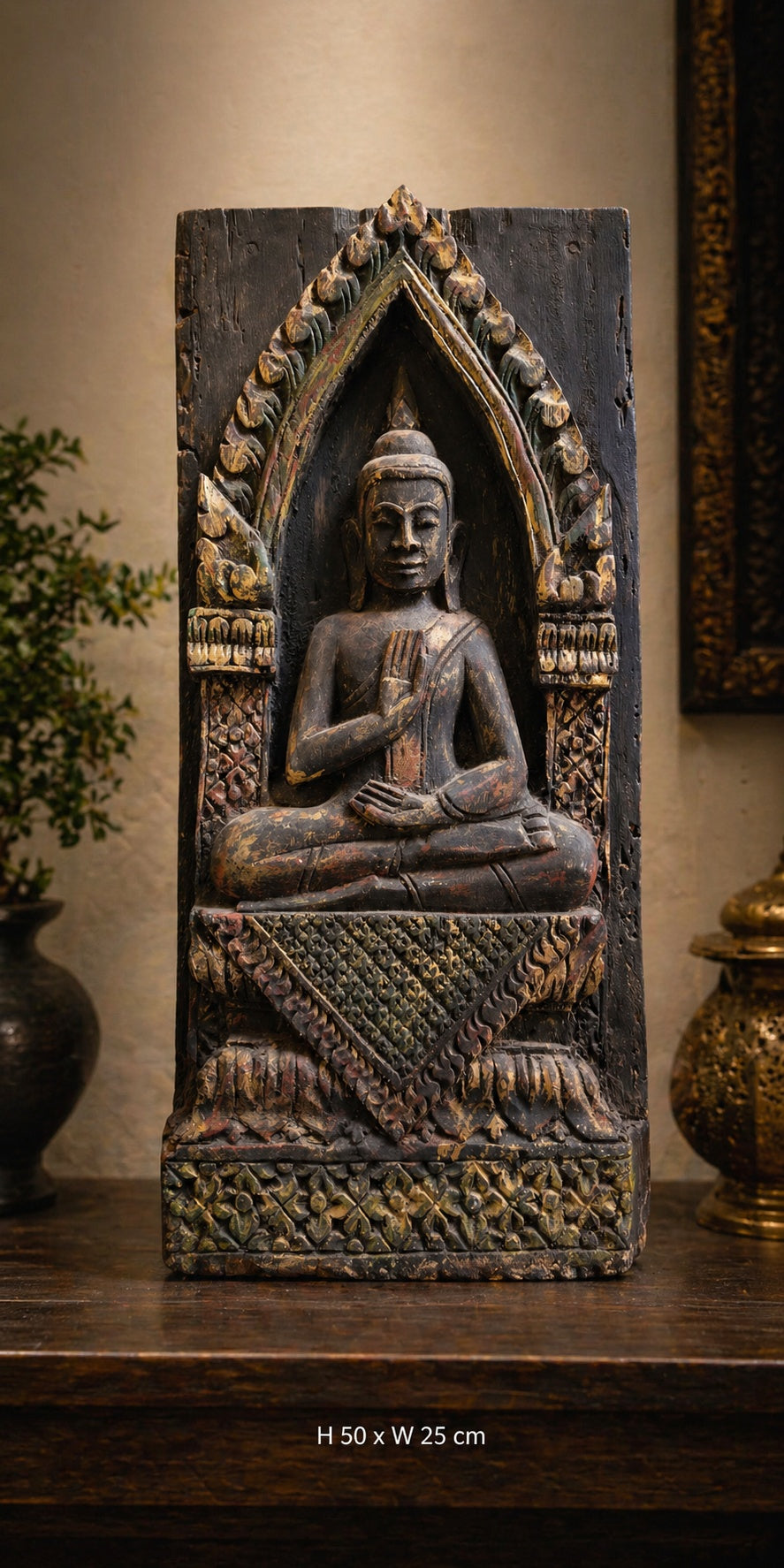 wooden temple panel 18th or 19th century