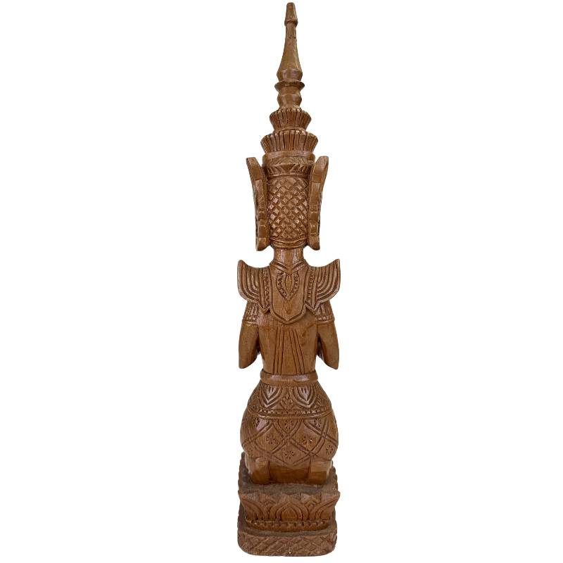 Temple guardian set from Thailand, wood with remnants of original finish