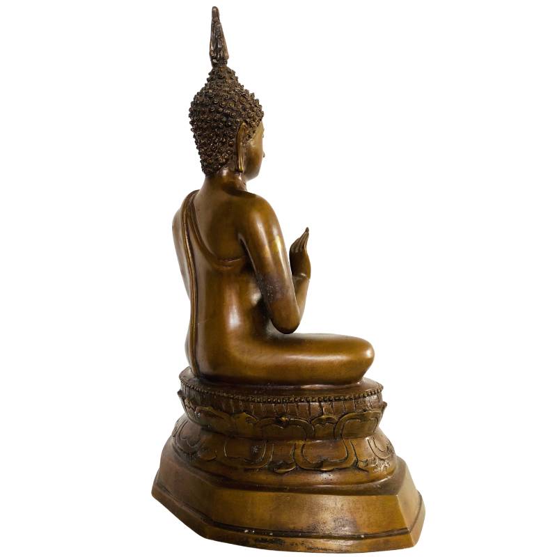 Thai bronze Buddha with an antique appearance and patina