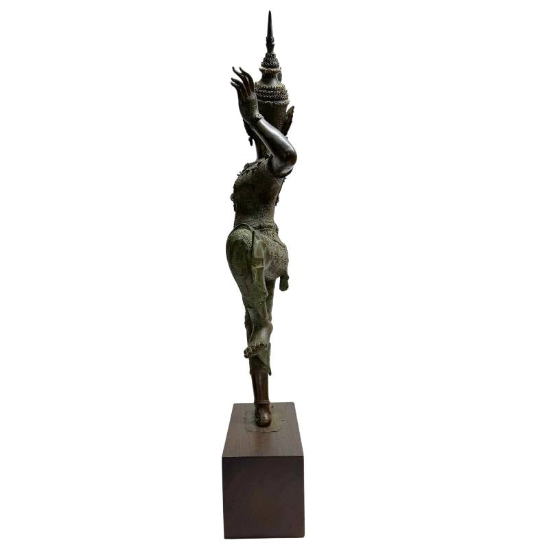 Thai bronze court sculpture with elegant movement and traditional decoration