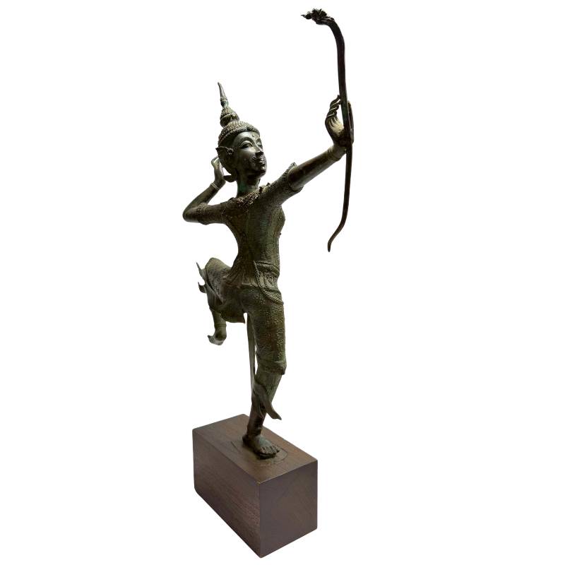 Thai bronze sculpture of a Ramayana hero in an elegant dance pose