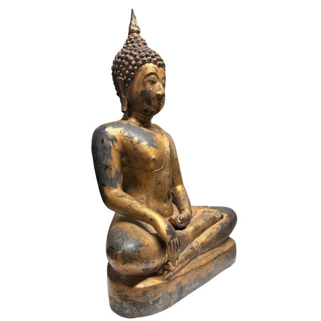 Thai Buddha statue in bronze with natural patina
