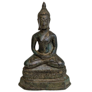 Statue de Bouddha thaïlandaise en bronze en position de méditation