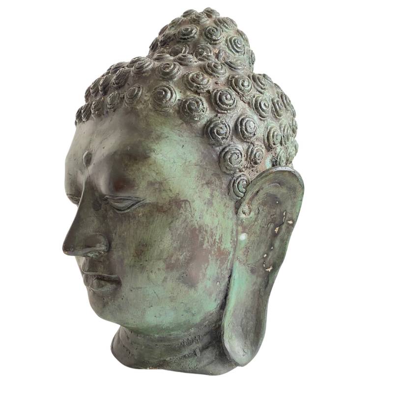 Thai Buddha head of bronze