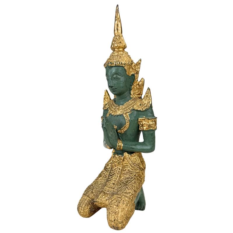 Thai statue pair gold patina decorative object