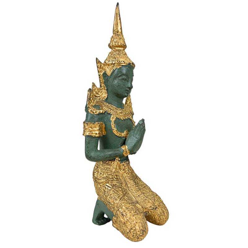 Thai statue set pair wai gesture decorative interior piece