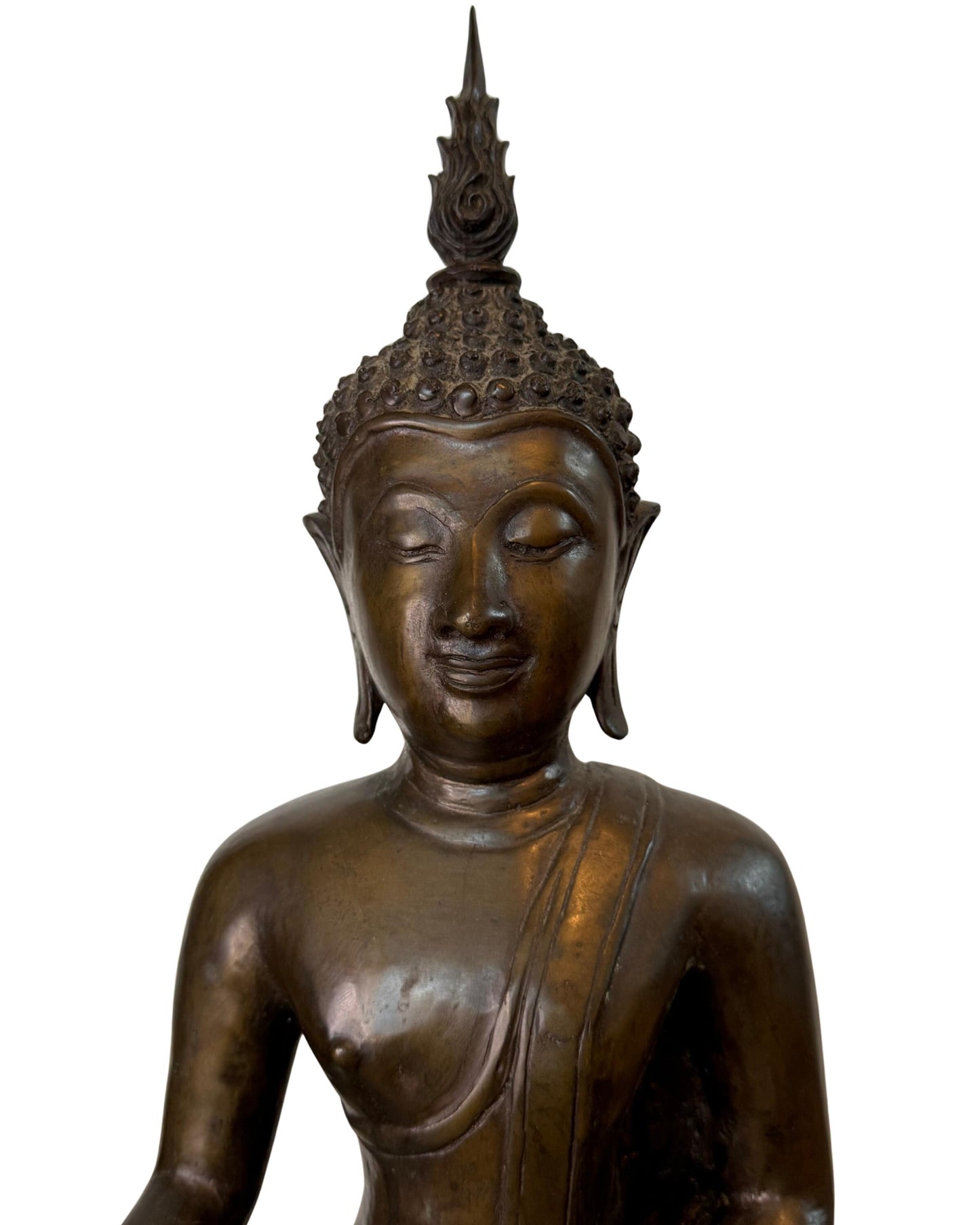 Thai Buddha bronze temple statue large and heavy interior object