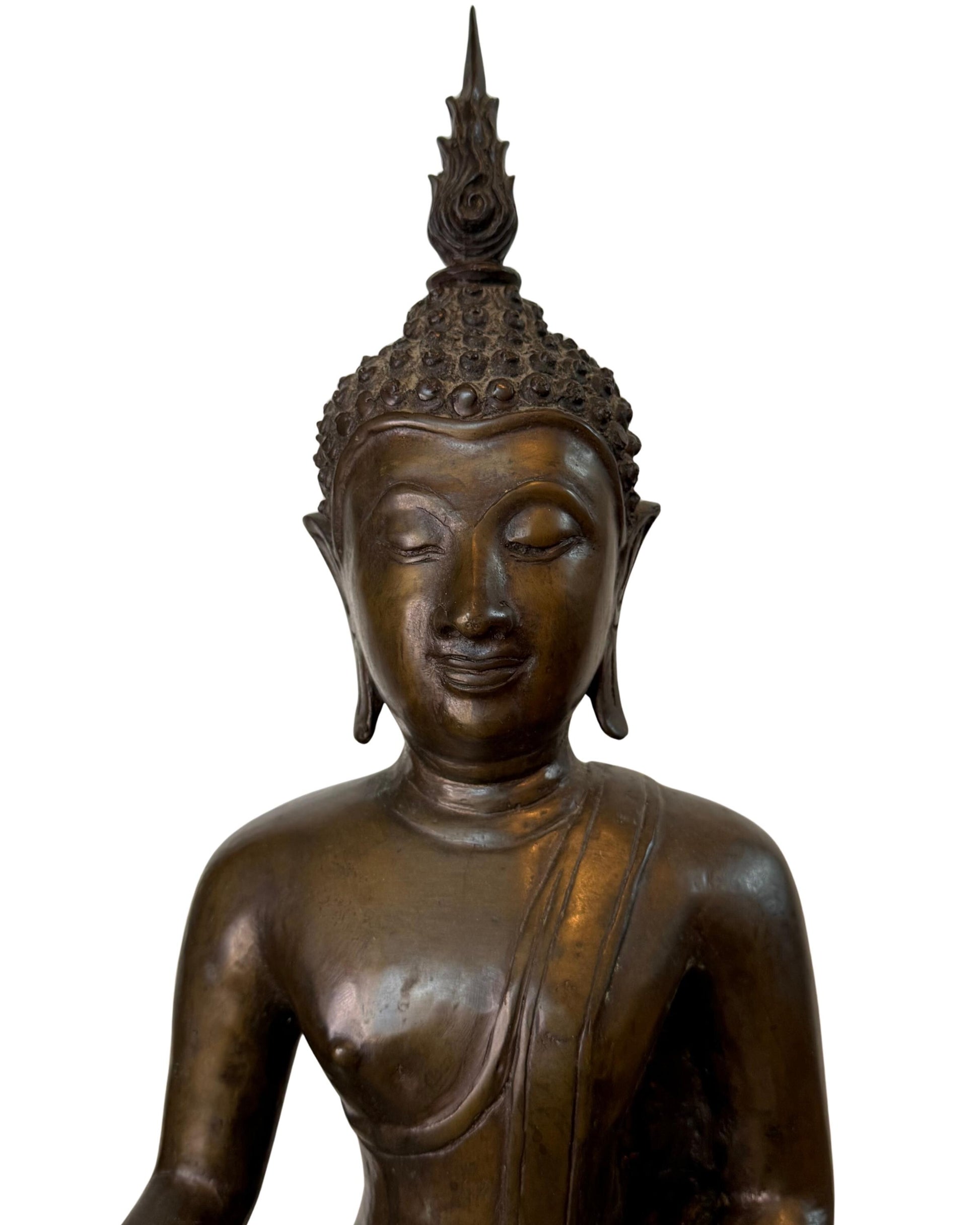 Thai Buddha bronze temple statue large and heavy interior object