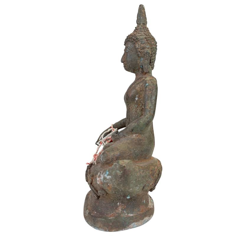 Thai Buddha bronze statue handmade with lotus base